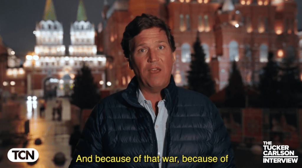 Tucker Carlson in Moscow in December 2024